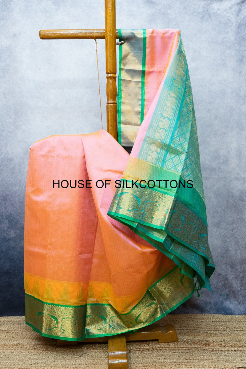 Korvai Thread Checks silk cotton