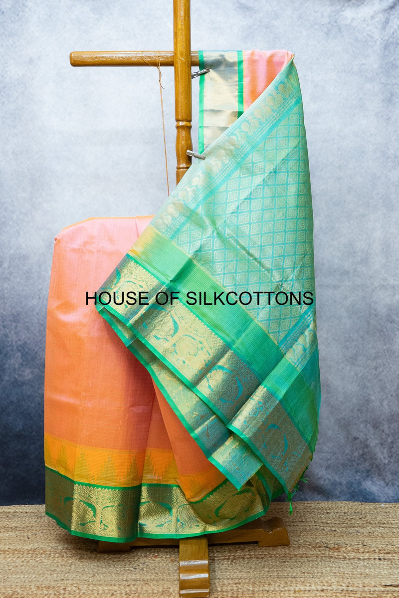 Korvai Thread Checks silk cotton
