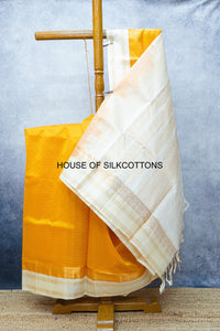 Korvai zari checks silkcotton