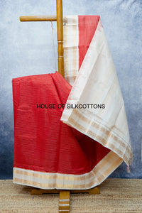 Korvai zari checks silkcotton