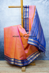 Korvai zari checks silkcotton