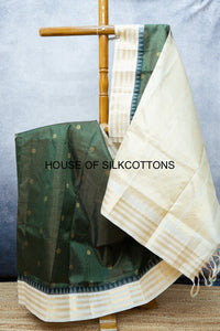 Korvai zari checks silkcotton