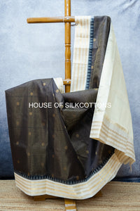 Korvai zari checks silkcotton