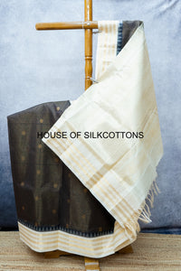 Korvai zari checks silkcotton