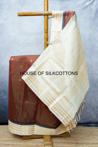 Korvai Zari Checks  silkcotton