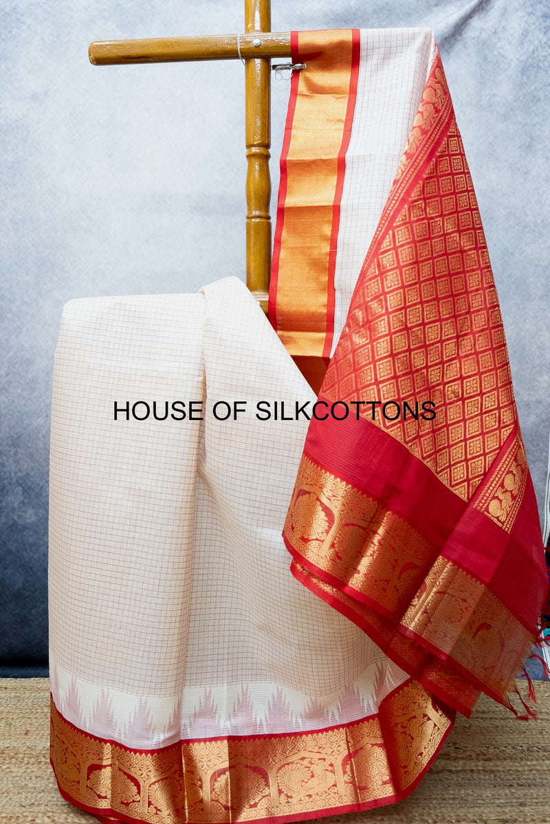 Korvai Thread Checks silk cotton