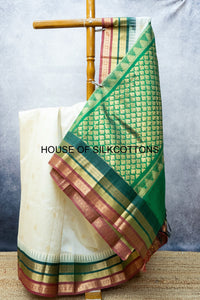 Temple Border Korvai Silkcotton