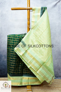 Korvai zari checks silkcotton