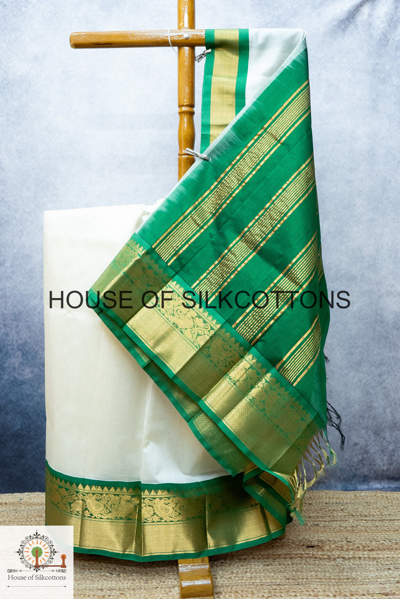 Kanchi Korvai border Silkcotton