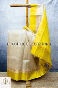 Korvai zari checks silkcotton