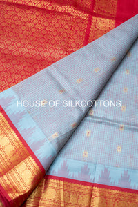 Korvai Thread Checks silk cotton