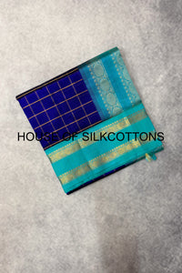Korvai zari checks silkcotton