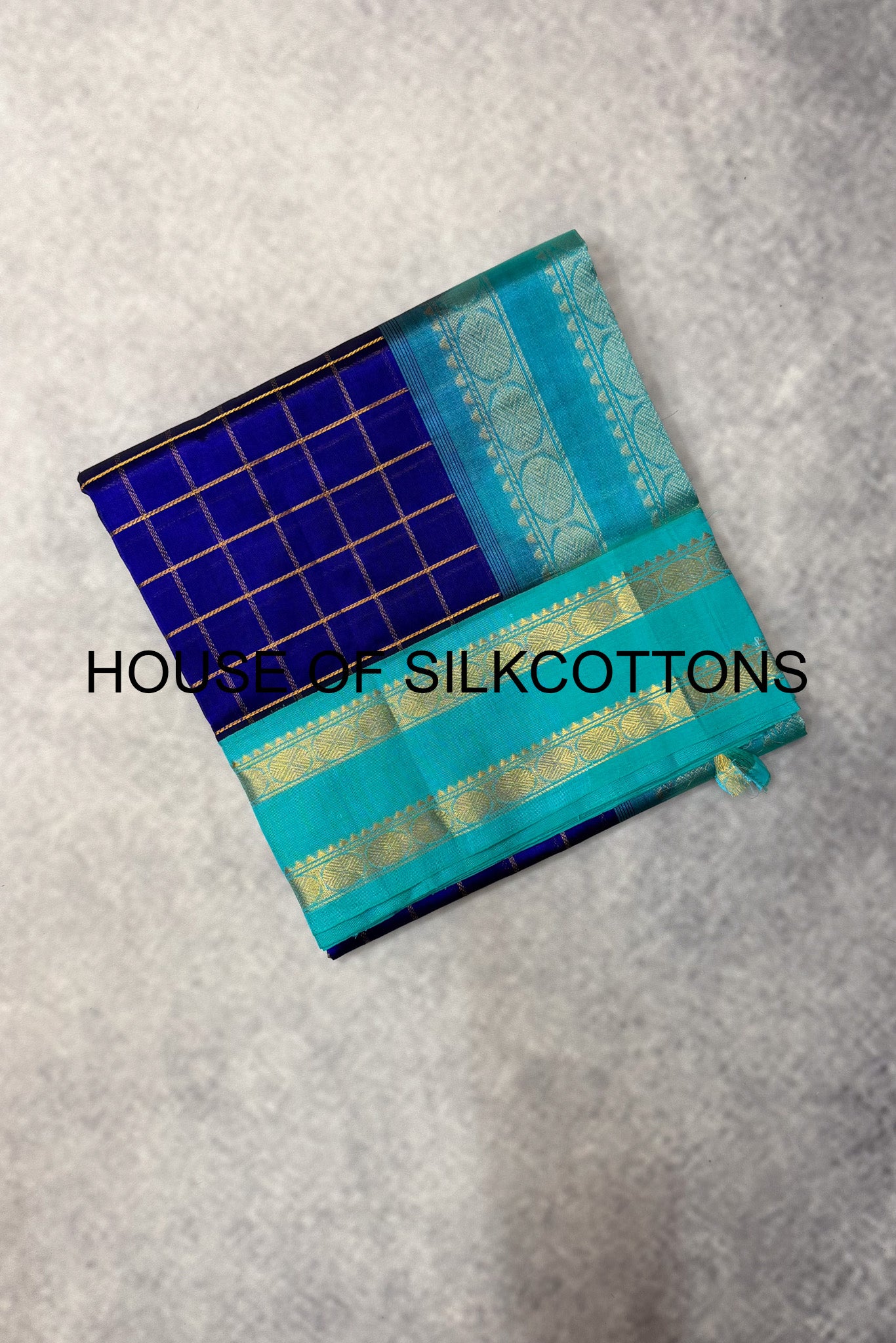 Korvai zari checks silkcotton