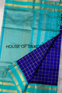Korvai zari checks silkcotton
