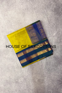 Korvai zari checks silkcotton