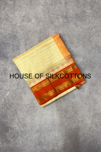 Korvai zari checks silkcotton