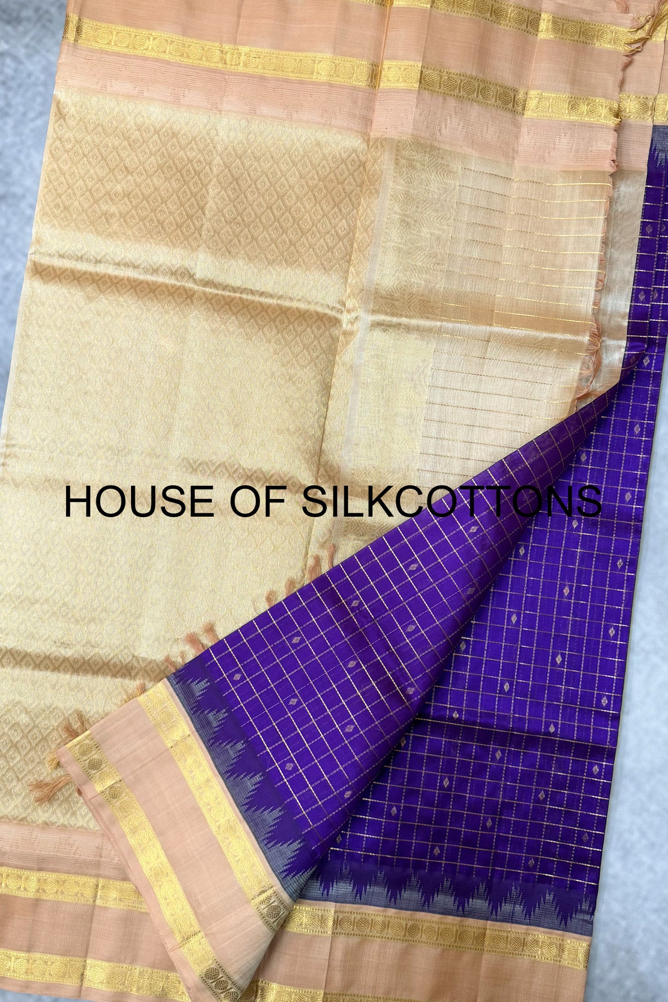 Korvai Zari Checks silkcotton