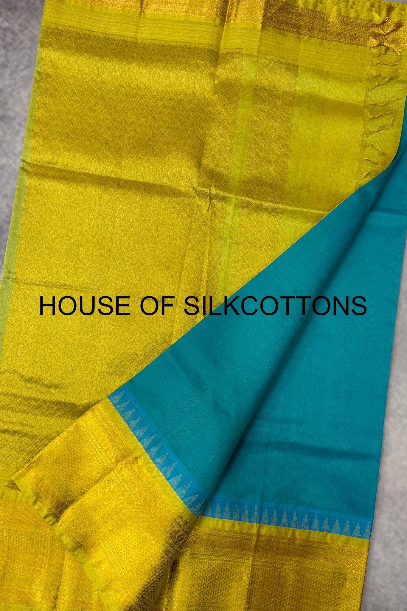 Contemporary Kanchi Temple Border Korvai Silkcotton