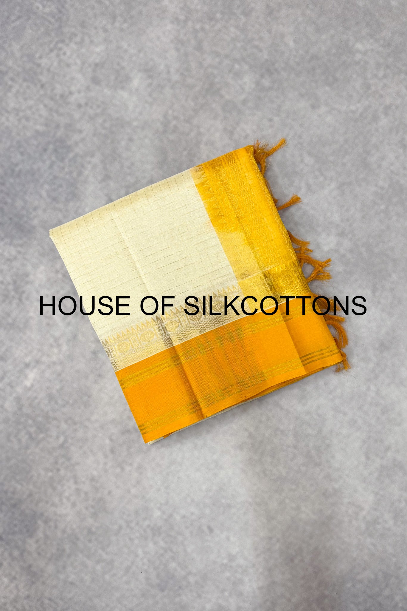 Korvai zari checks silkcotton