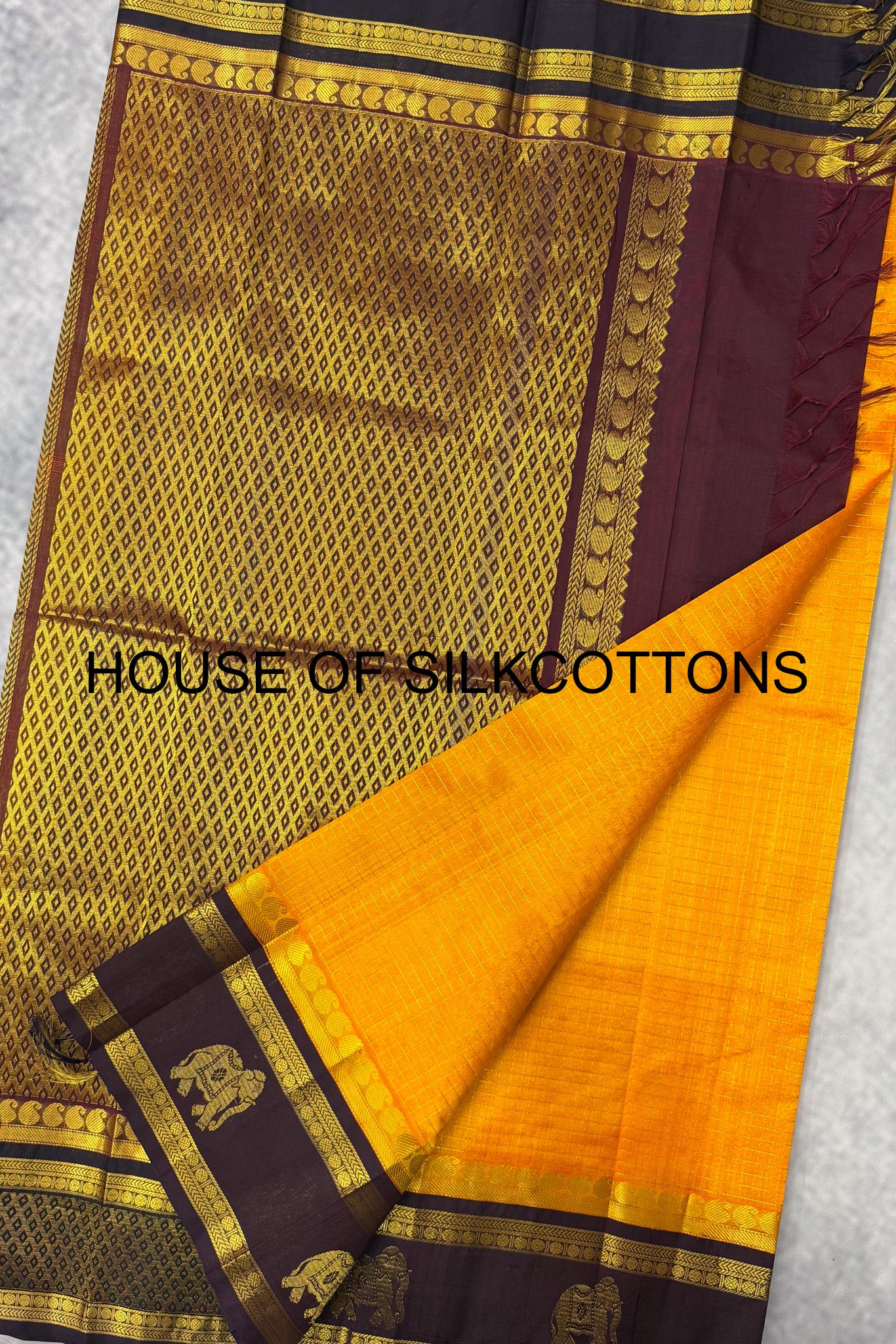 Korvai Zari Checks Silkcoton