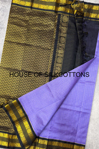 Korvai zari checks silkcotton