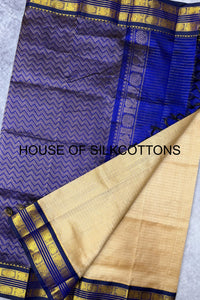 Korvai zari checks silkcotton