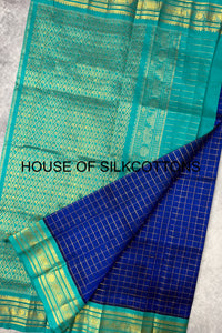 Korvai zari checks silkcotton