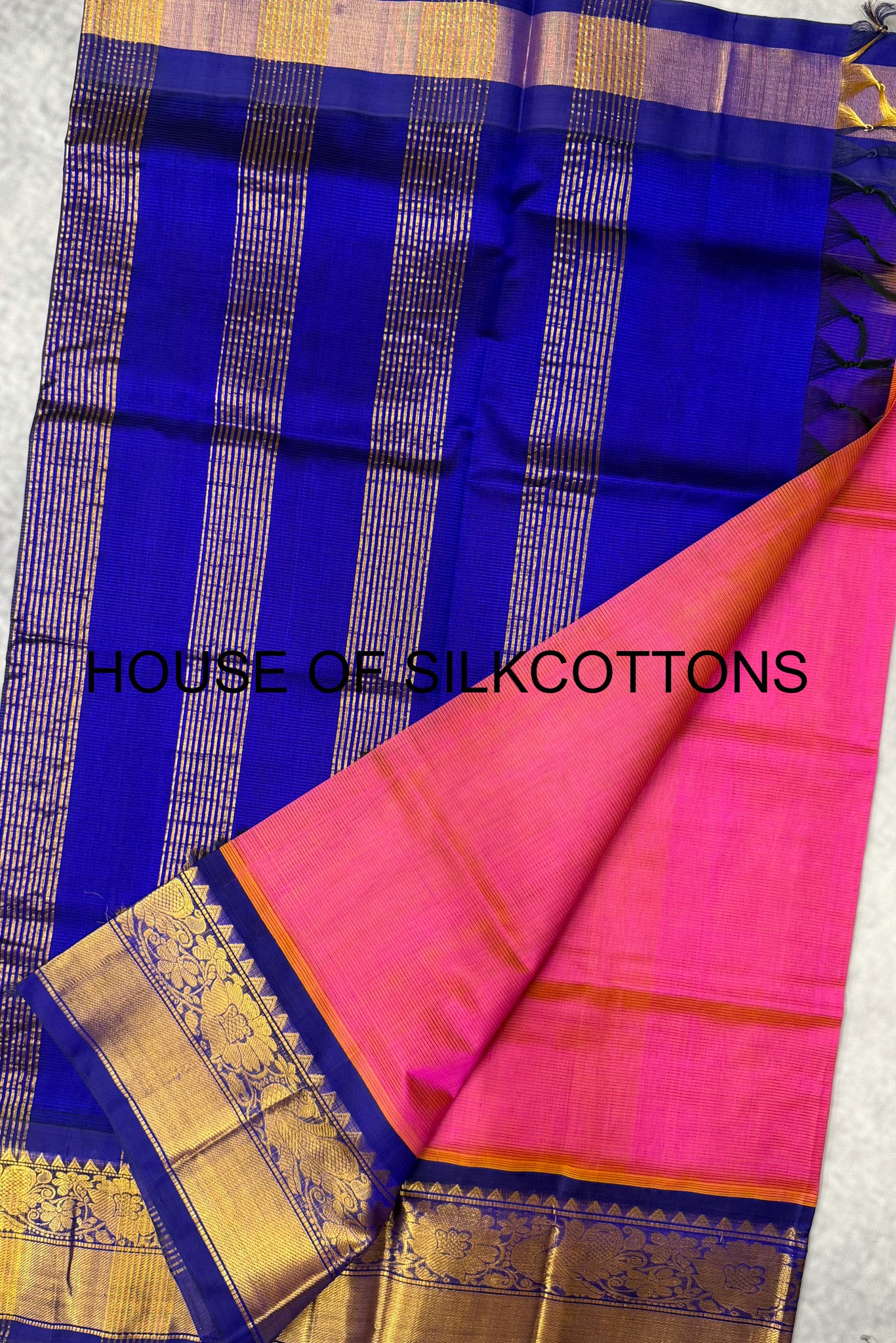 Contemporary Kanchi Border Korvai Silkcotton