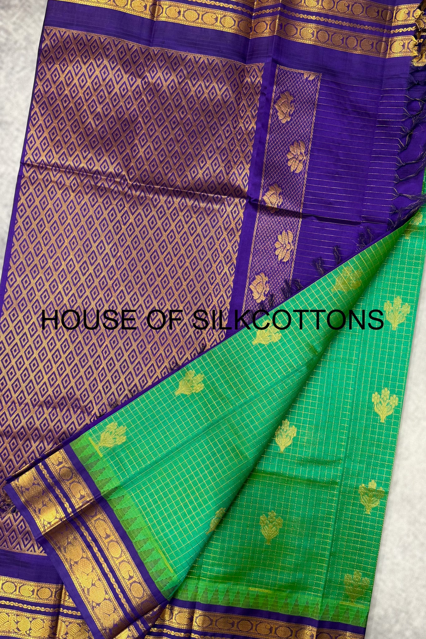 Korvai Zari Checks Silkcoton