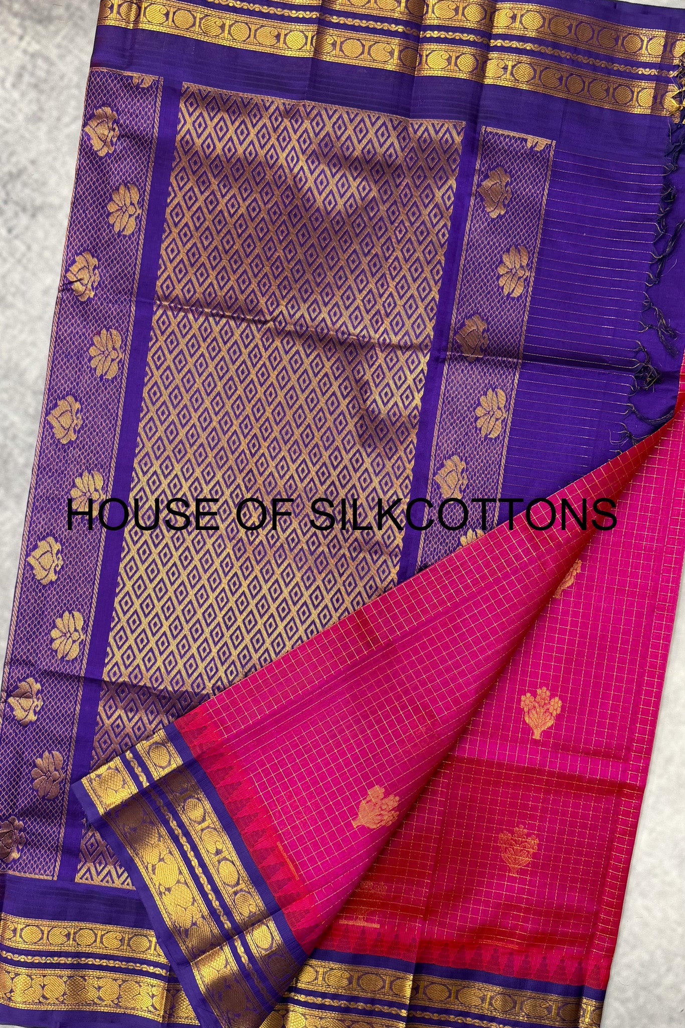 Korvai Zari checks Silkcotton