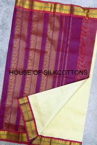 Korvai Border Plain Silkcotton