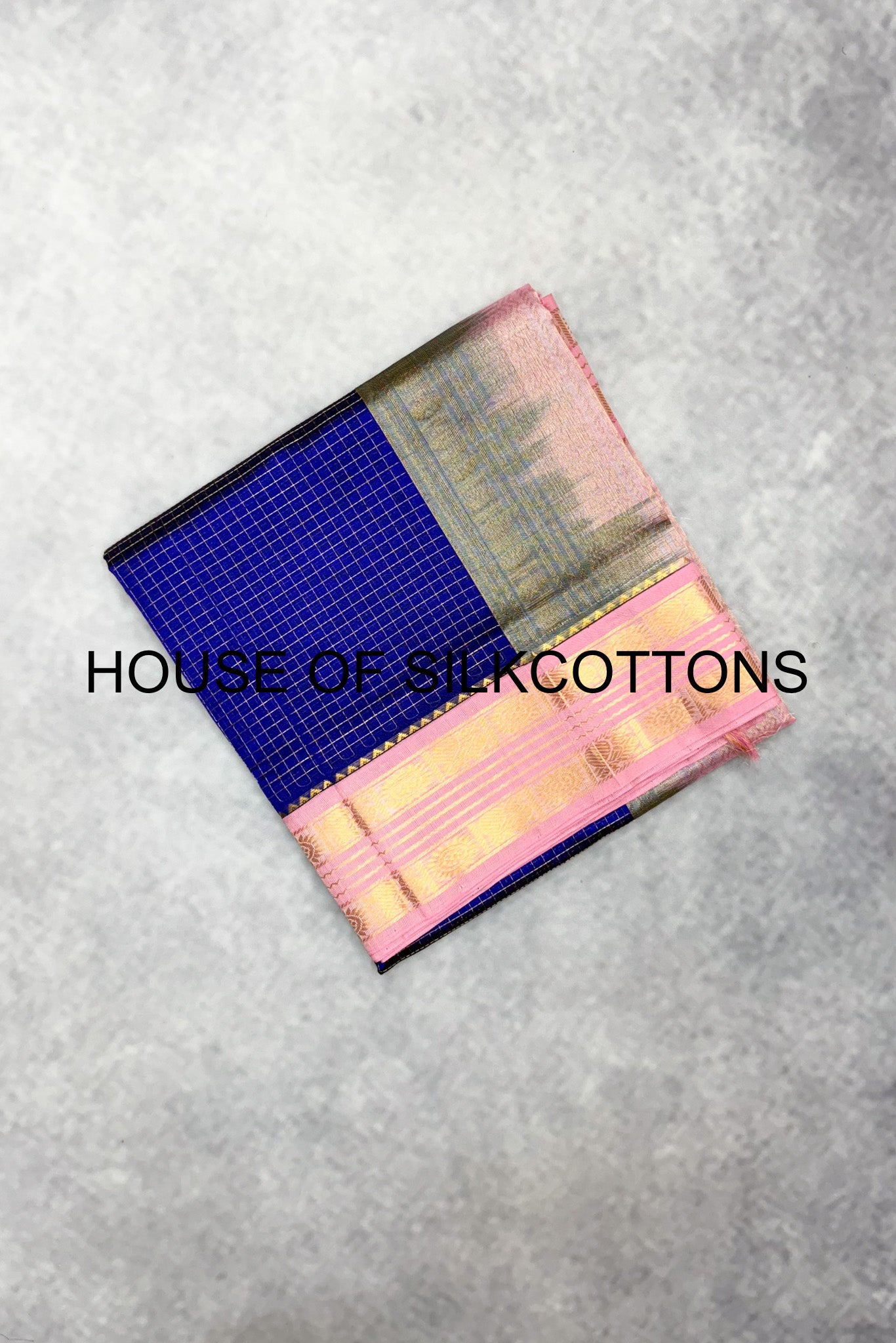 Korvai zari checks silkcotton