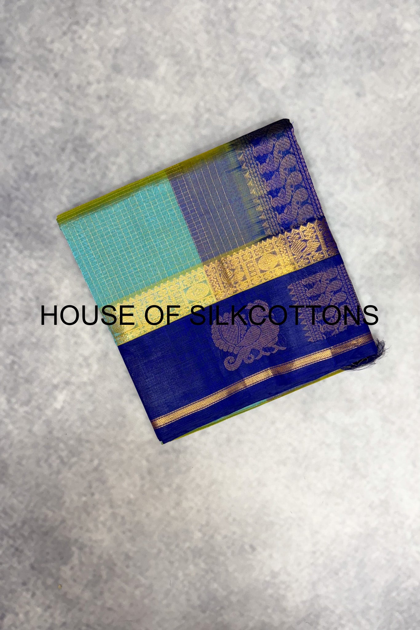 Korvai zari checks silkcotton