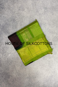 Korvai zari checks silkcotton