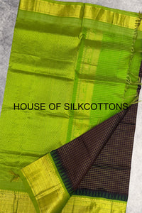 Korvai zari checks silkcotton
