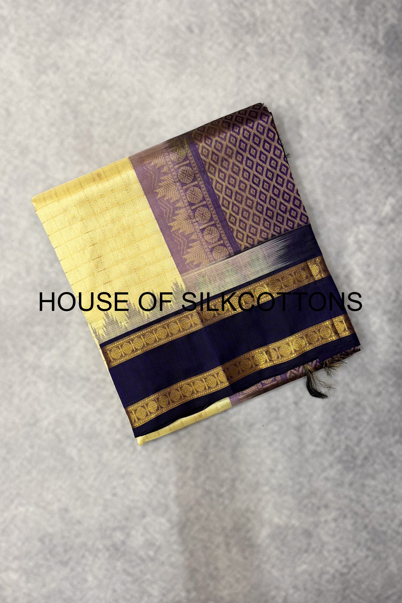 Korvai zari checks silkcotton