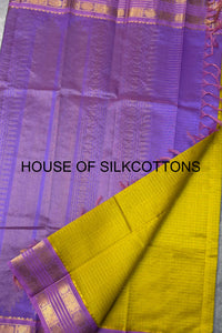 Korvai zari checks silkcotton
