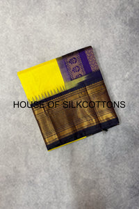 Contemporary Kanchi Temple Border Korvai Silkcotton