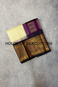 Contemporary Kanchi Temple Border Korvai Silkcotton