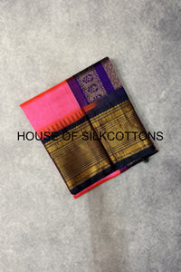 Contemporary Kanchi Temple Border Korvai Silkcotton